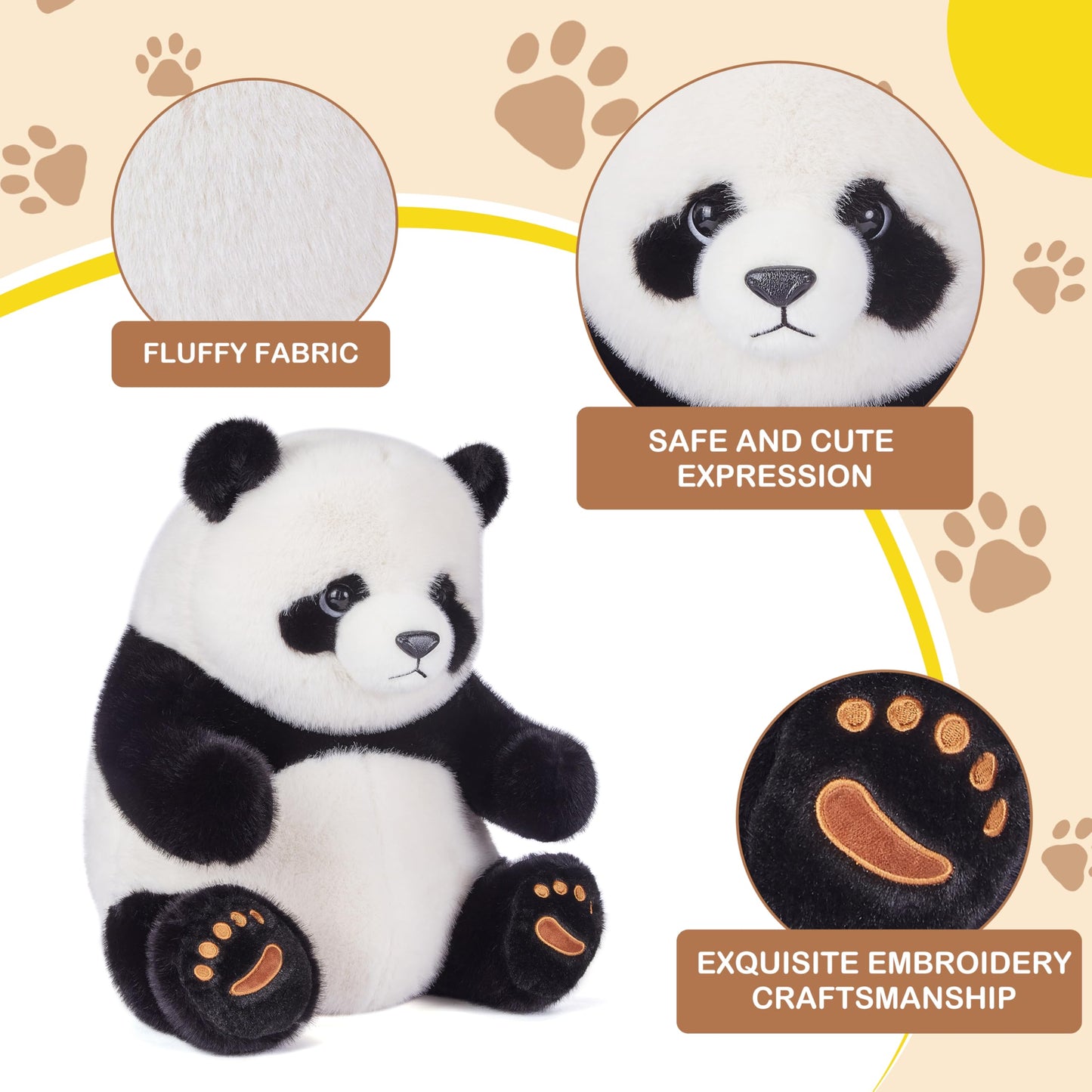 Riverwar Big Panda Stuffed Animal Plush Toy,18" Large Size Cute Giant Cuddly Soft Gift for Babies, Boys, Girls,Girlfriend on Christmas, Valentine's Day