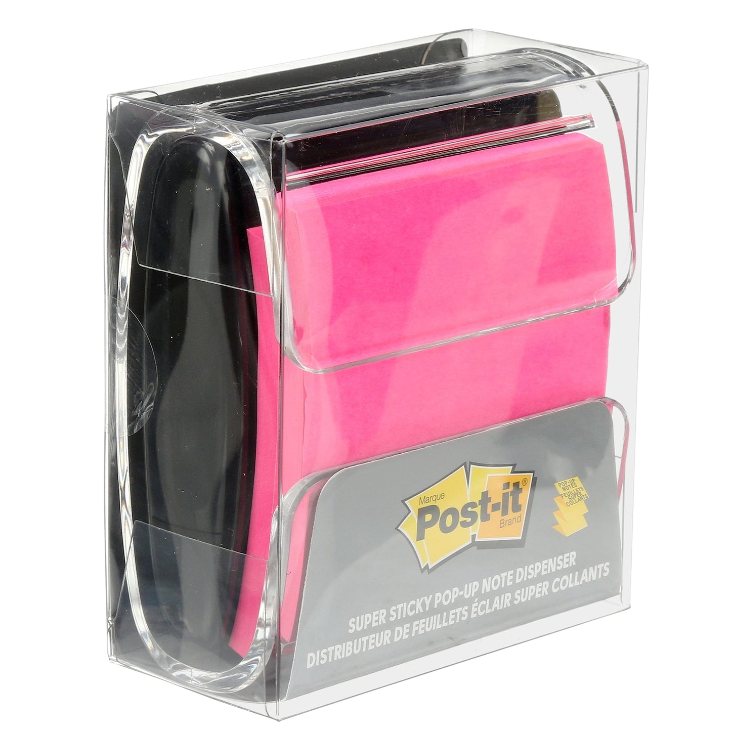 Post-it Pop-up Notes Dispenser, 3x3 in, Black Base Clear Top, Pack Includes Dispenser and a 45-Sheet Pad of Pop-up Notes (WD-330-BK)