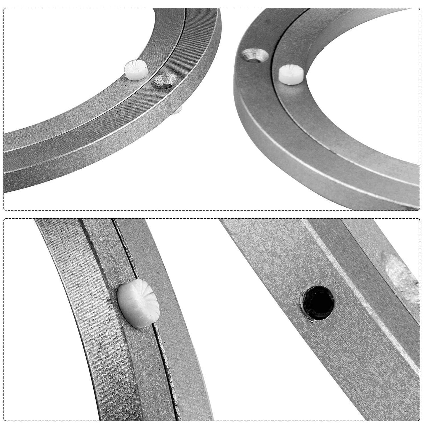CBTONE 8 Inch Aluminum Lazy Susan Bearing Turntable Bearings 200mm Silver Turntable Swivel Plate Hardware for Dining-Table