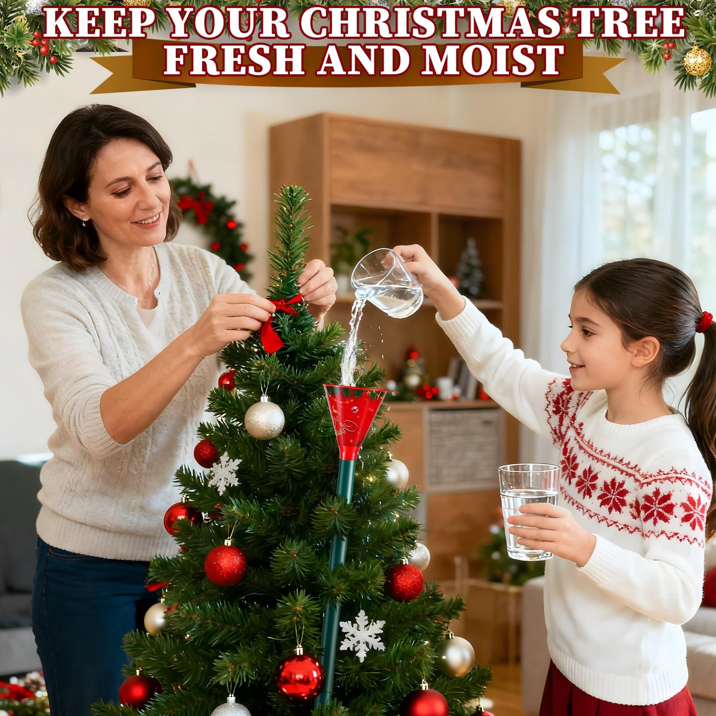 VICAMB 39.3 Inch Christmas Tree Watering Funnel,Christmas Tree Watering System Device,Long Tree Watering Funnel Spout for Indoor Outdoor Xmas Tree