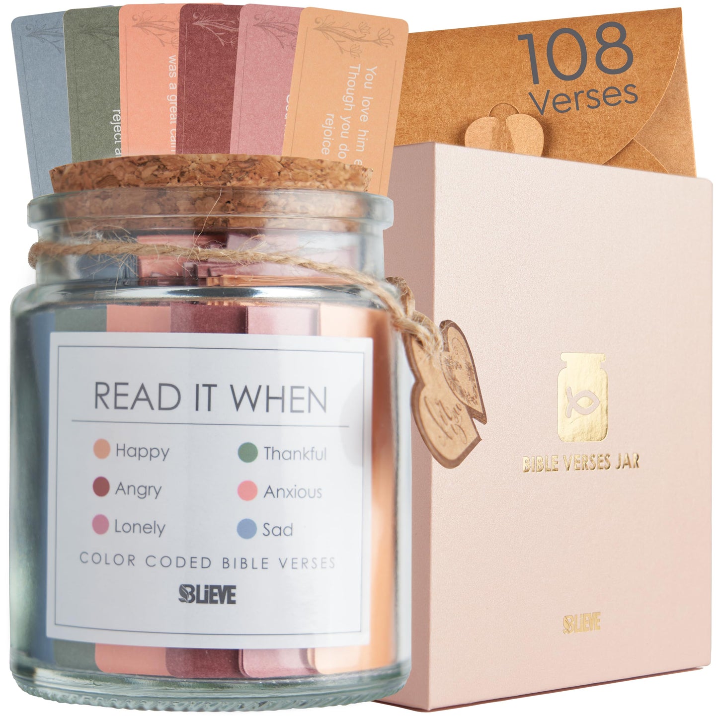 BLIEVE- Read Me When Bible Verses Jar For Women, Mothers Day Gifts For Mom, Birthday Inspirational Christian Gift