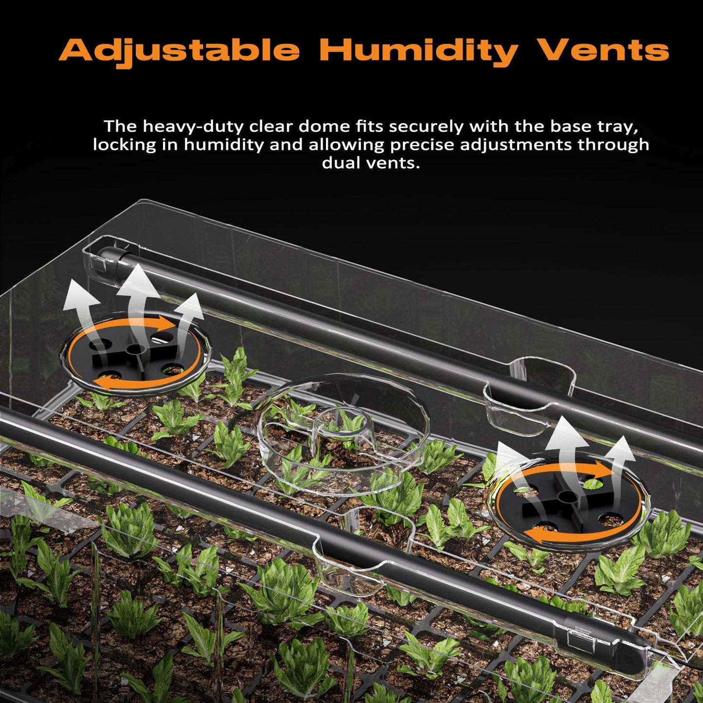 Patigrow 60-Cell Self-Watering Seed Starter Tray with Grow Light, Seed Starter Kit with 4.07” Humidity Dome, Indoor Seedling Starter Tray, Seed Starting Trays for Plant Germination, Seeds Growing