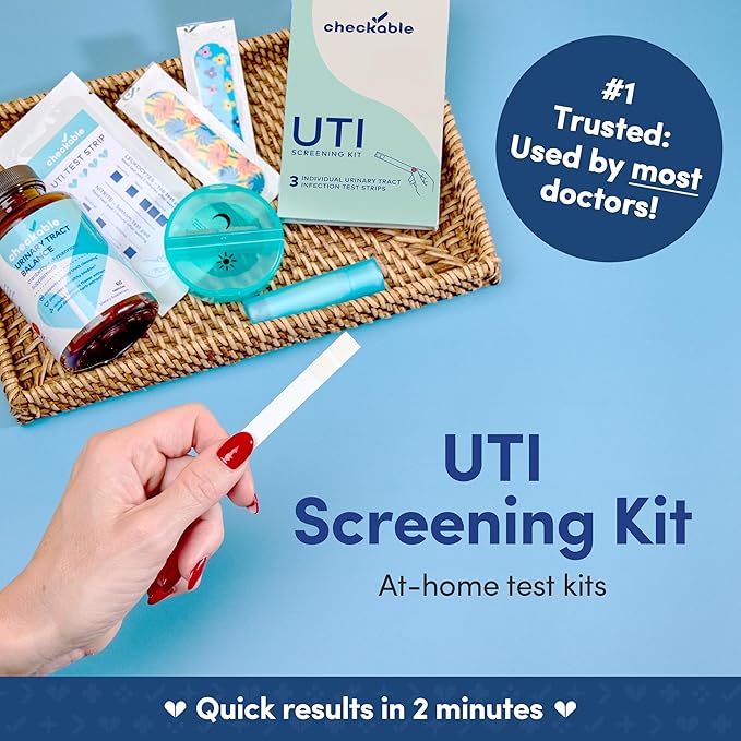 Checkable UTI Test Strips, Easy to use UTI Home Test kit for Women and Men, Fast and Accurate Results for Urinary Tract Health - 3 Count