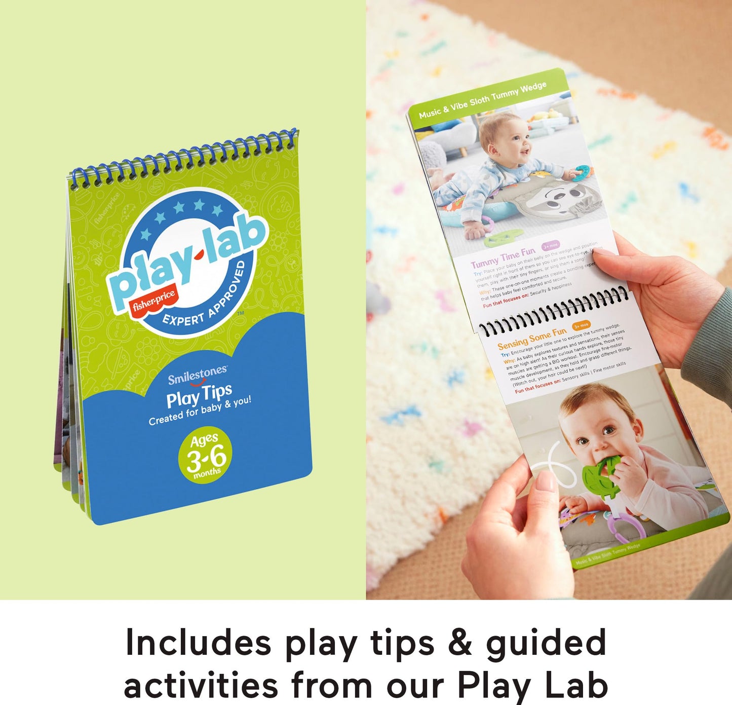 Fisher-Price Baby Play Kit Let’s Try Tummy Time Gift Set, Developmental Toys with Activity Guide for Infants Ages 3+ Months