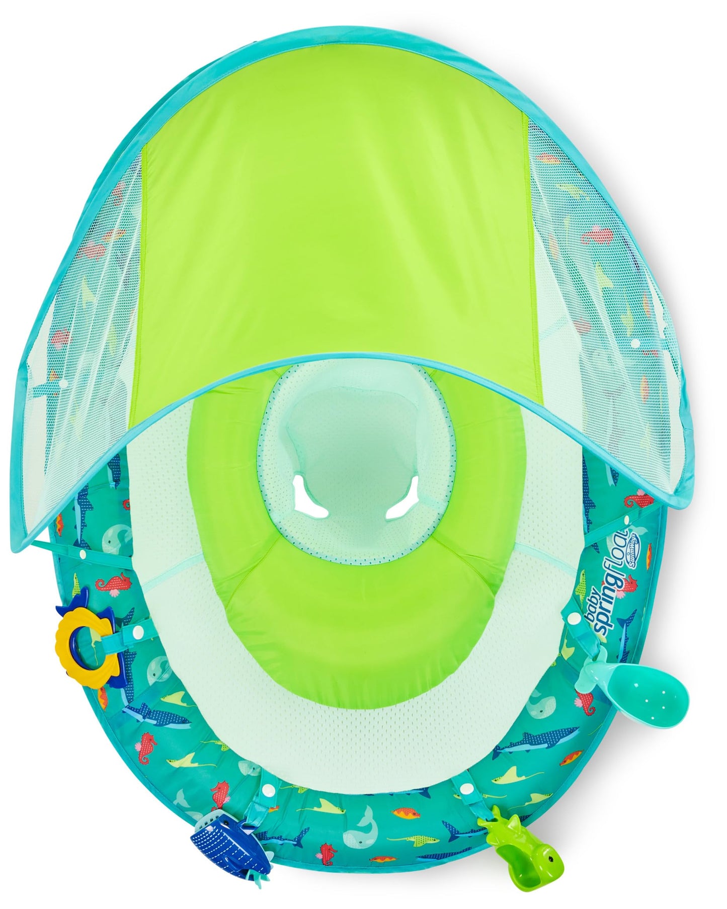 SwimWays Baby Spring Float Splash N Play, Baby Pool Float with Canopy, Swimming Pool Accessories for Kids 9-24 Months