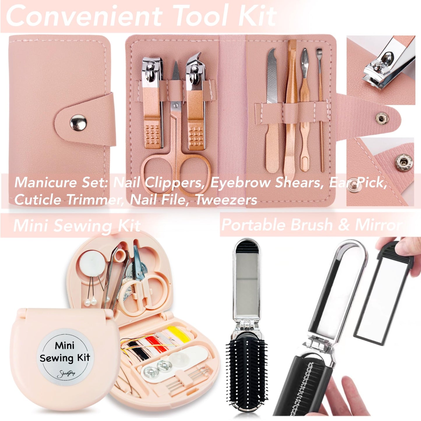 Wedding Gift Set Emergency Kit for Women 39 Essentials For Brides Daily Use All-In-One Travel Kit Women's Survival Kit For Team Bride (White)