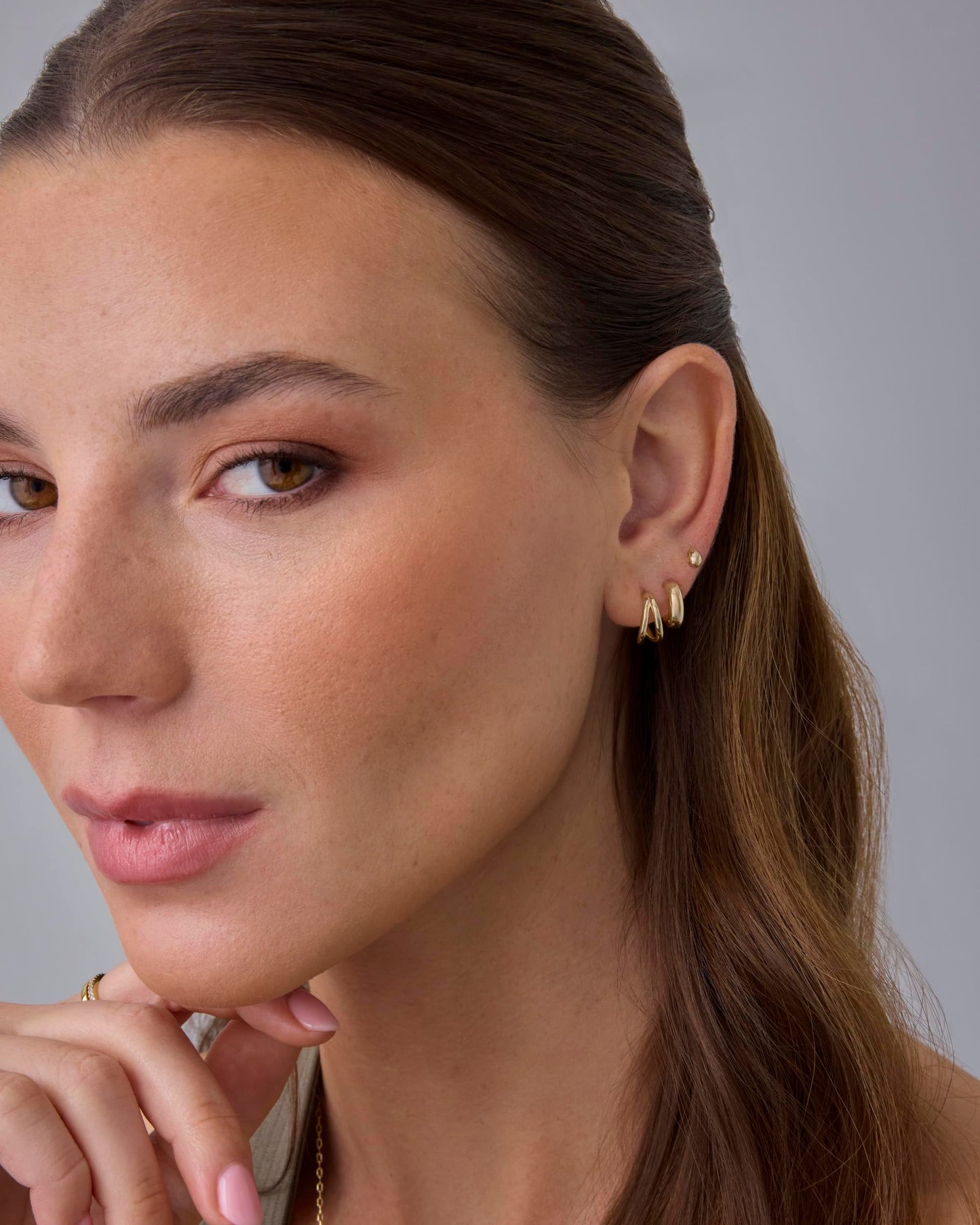 PAVOI Rhodium Plated 925 Sterling Silver Posts 3-Pair Statement Earscape Earrings for Women - Three Set Double Huggie Multi Hoop Teardrop Stud Stack Piercing Pack