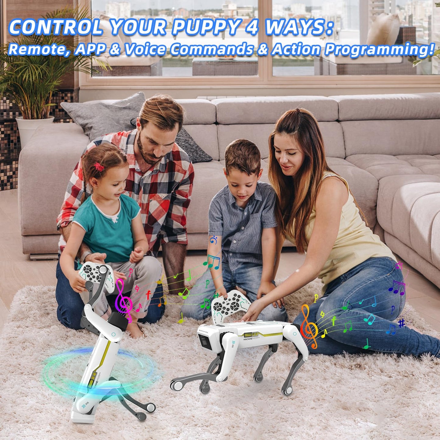 Mostop Smart Robot Dog for Kids Boys: Interactive STEM Robot Pet with Voice/App/Remote Control, Support Action Programming, 30+ Actions, Ideal STEM ToyGift for Adults/Kids