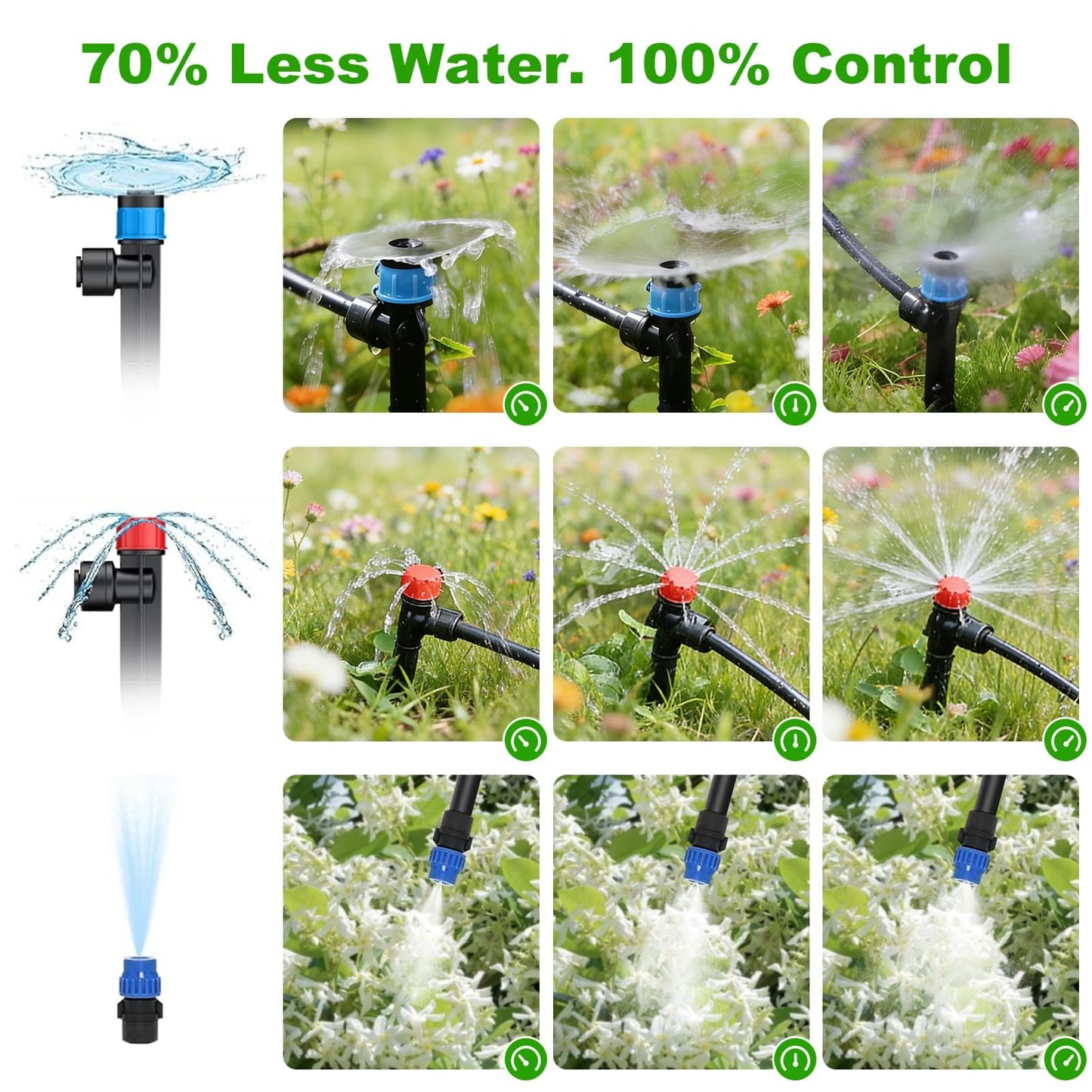 250FT Drip Irrigation System Kit New Quick-Connect, Automatic Garden Watering Misting System for Greenhouse, Yard, Lawn, Plant with 5/16 inch Hose 1/4 inch Distribution Tubing and Accessories
