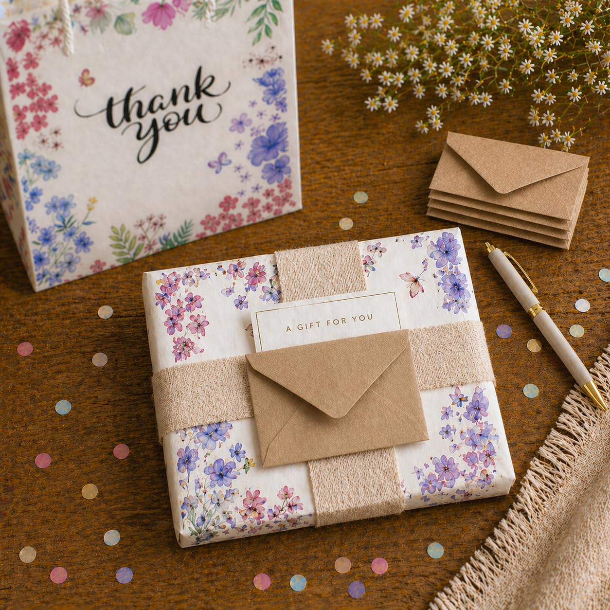Kraft Mini Envelopes Brown Kraft Gummed Envelopes for Gift Cards and Business Cards (4"x2.75" 60 Pack)