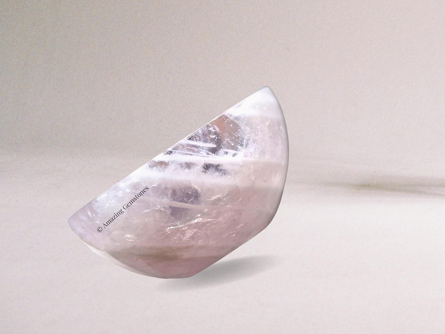 Rose Quartz Crystal Bowl - 2 Inch Decorative Bowls for Room and Home Decor - Gemstone Healing Crystals for Elegant Display, Positive Energy Balance and Gift