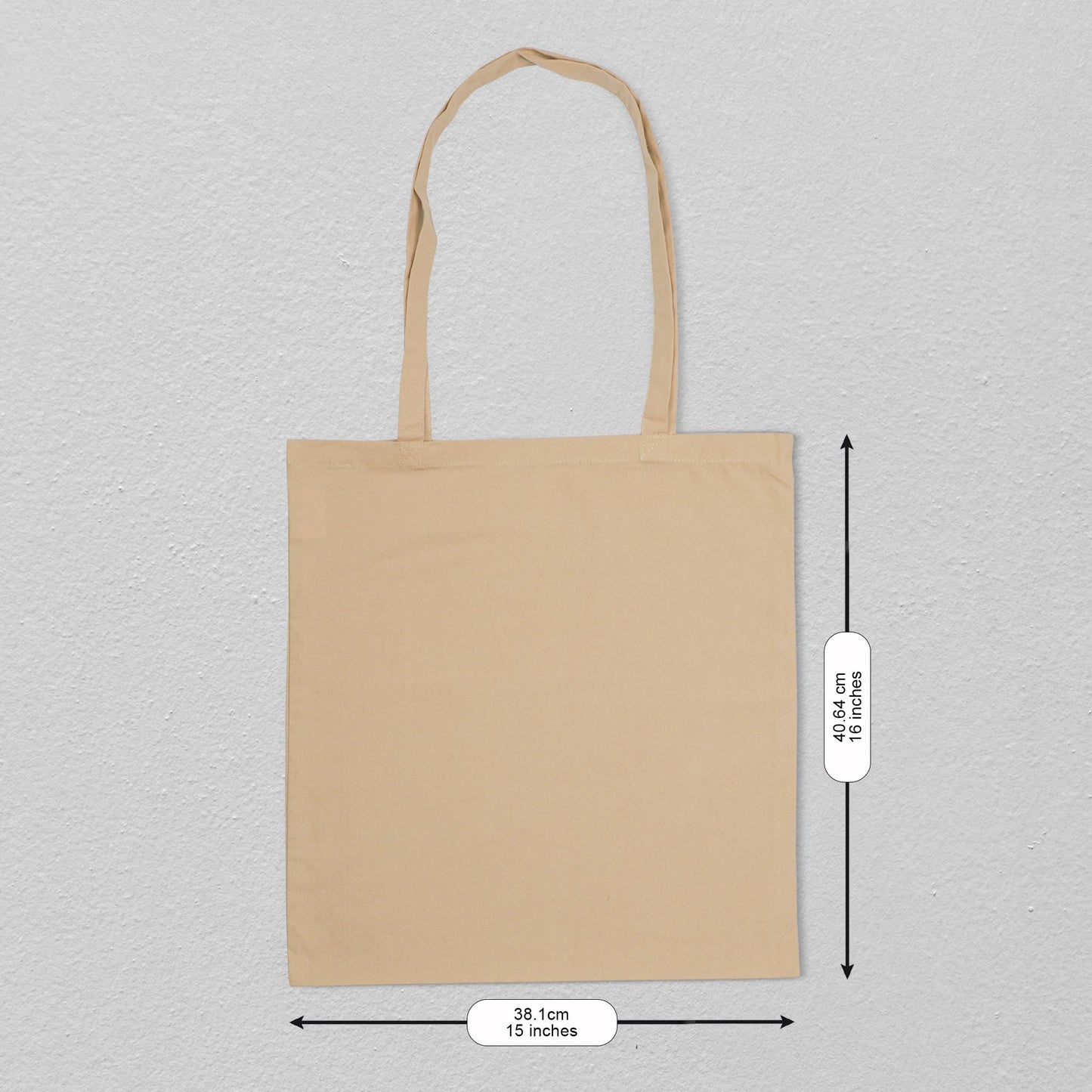 Urban Villa 12 Pack Reusable Grocery Bags 15’’x16’’ with 27’’ long Handle Beige Color 100% Cotton Tote Bags Medium Weight Grocery Shopping Cloth Bags Great Choice for Promotion Gift DIY Advertising