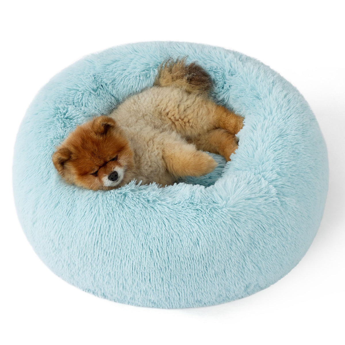 Bedsure Calming Small Medium Dog Bed Donut Washable Puppy Bed,27ins Black