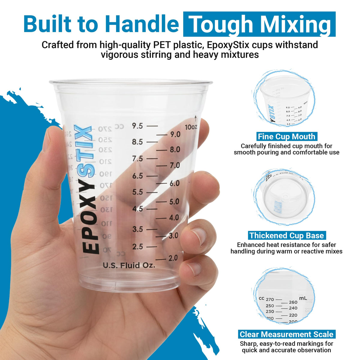 50 Pack] NEW SIZE 12oz Graduated Mixing Cups