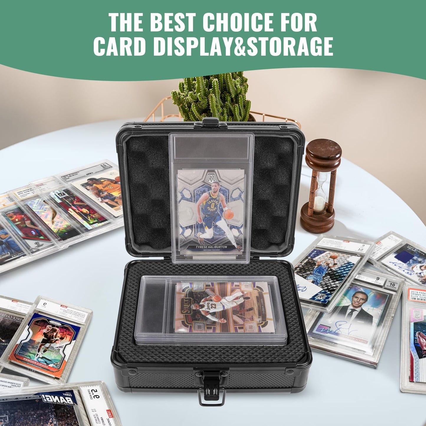 SolidCase Single Sport Card Case for PSA BGS SGC Slabs,Mini Slab Case for sports card, Deluxe Small graded Card Case for baseball card slabs Compatible with up to 2 PSA slabs or 2 BGS Slabs