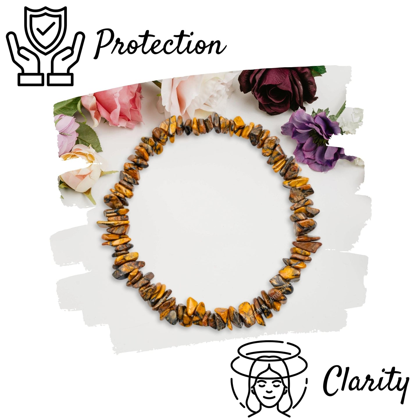 Amazing Gemstone Chips Bracelet (Tiger Eye)