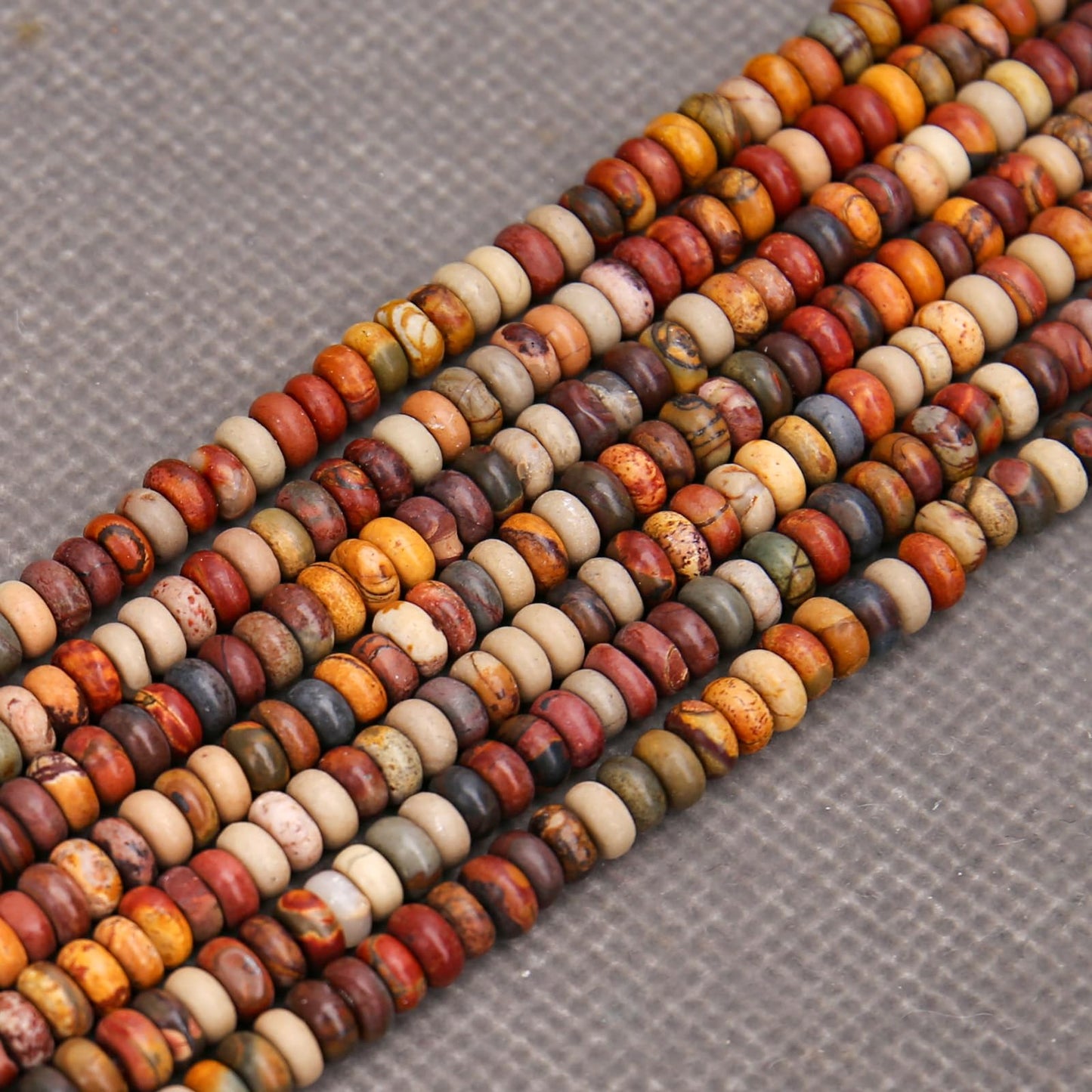 BONNY BOXX 1 Strand (150PCs) Natural 2 * 4mm Picasso Red Turquoise Rondelle Beads, Natural Abacus Disk Stone Beads Loose Spacer Gemstone for DIY Bracelet Necklace Jewelry Making