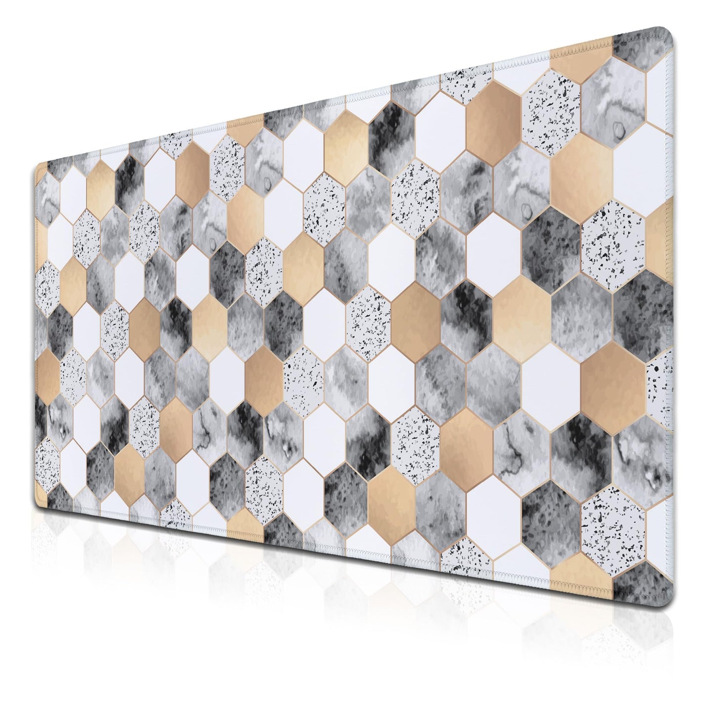 Samgula XXL Mouse Pad Desk Mat Large Gaming Mouse Pads Computer Mats 900X400 Mousepad Non-Slip Rubber Base Waterproof with Stitched Edges 35.4" X 15.7" for Game Office, Geometric Abstract