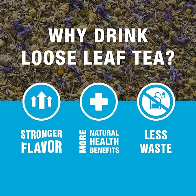 Tiesta Tea - Lavender Chamomile Herbal Tea, Loose Leaf, Calming Blend with Chamomile and Lavender, Caffeine-Free Herbal, Great for Hot or Iced Brews, Resealable Bulk Pouch, 200 Cups, 8 Ounce