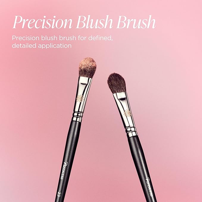Piccasso 23 Small Blusher Brush – Precise Makeup Brush for Cheeks, Nose, and Chin, Soft Squirrel & Horse Hair for Delicate Application, Detail Face Brush for Daily Use, Korean Professional Beauty Tool