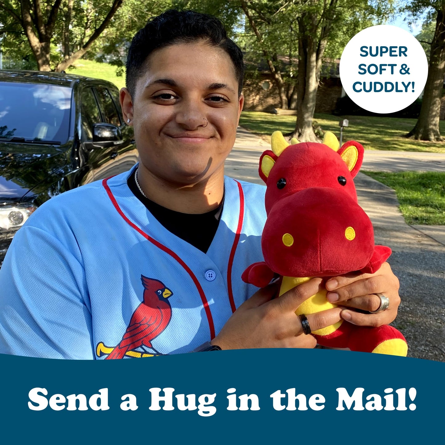 SendAFriend Duke The Dragon Stuffed Animal Care Package, Someone Loves You Box, Great Gift for Any Reason (Love You Notecard)