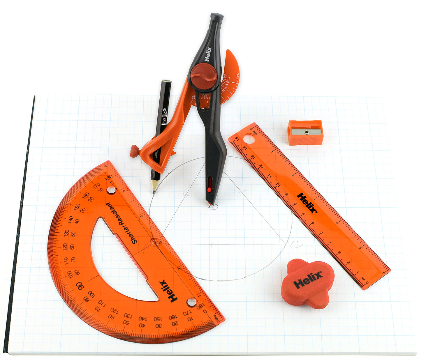 Maped - Helix Super School Kit - Perfect for All Students - Measuring Dimensions for Design Projects - Convenient Carrying Pouch - Includes Carrying Pouch.