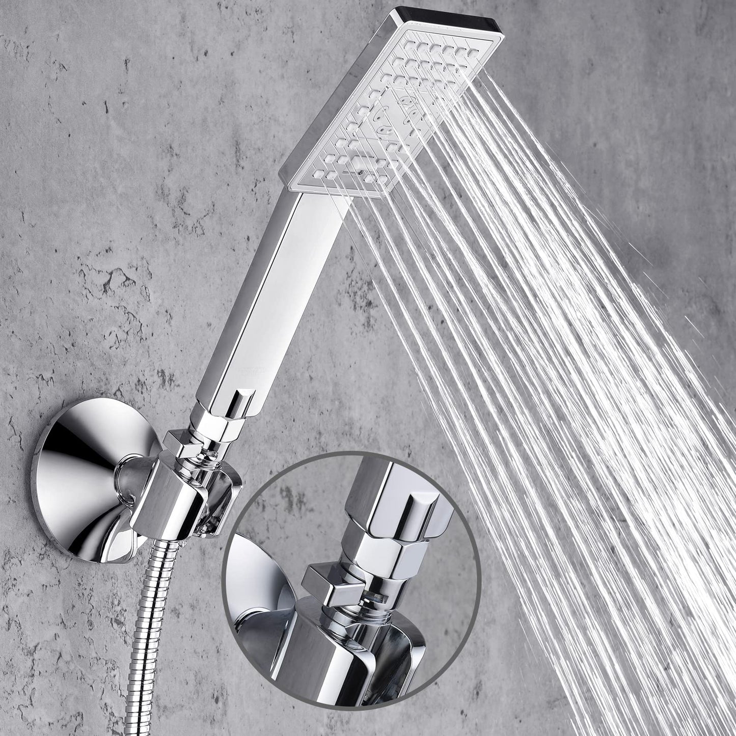 BRIGHT SHOWERS Water Flow Control Valve, Brass Shower Water Valve with Handle Lever, Flow Regulator Water-Saver Volume, Chrome