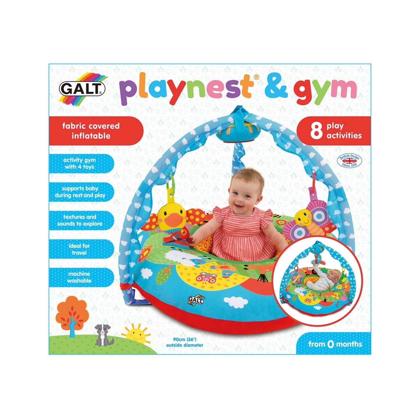 Galt Toys, Playnest & Gym - Farm, Baby Activity Center & Floor Seat