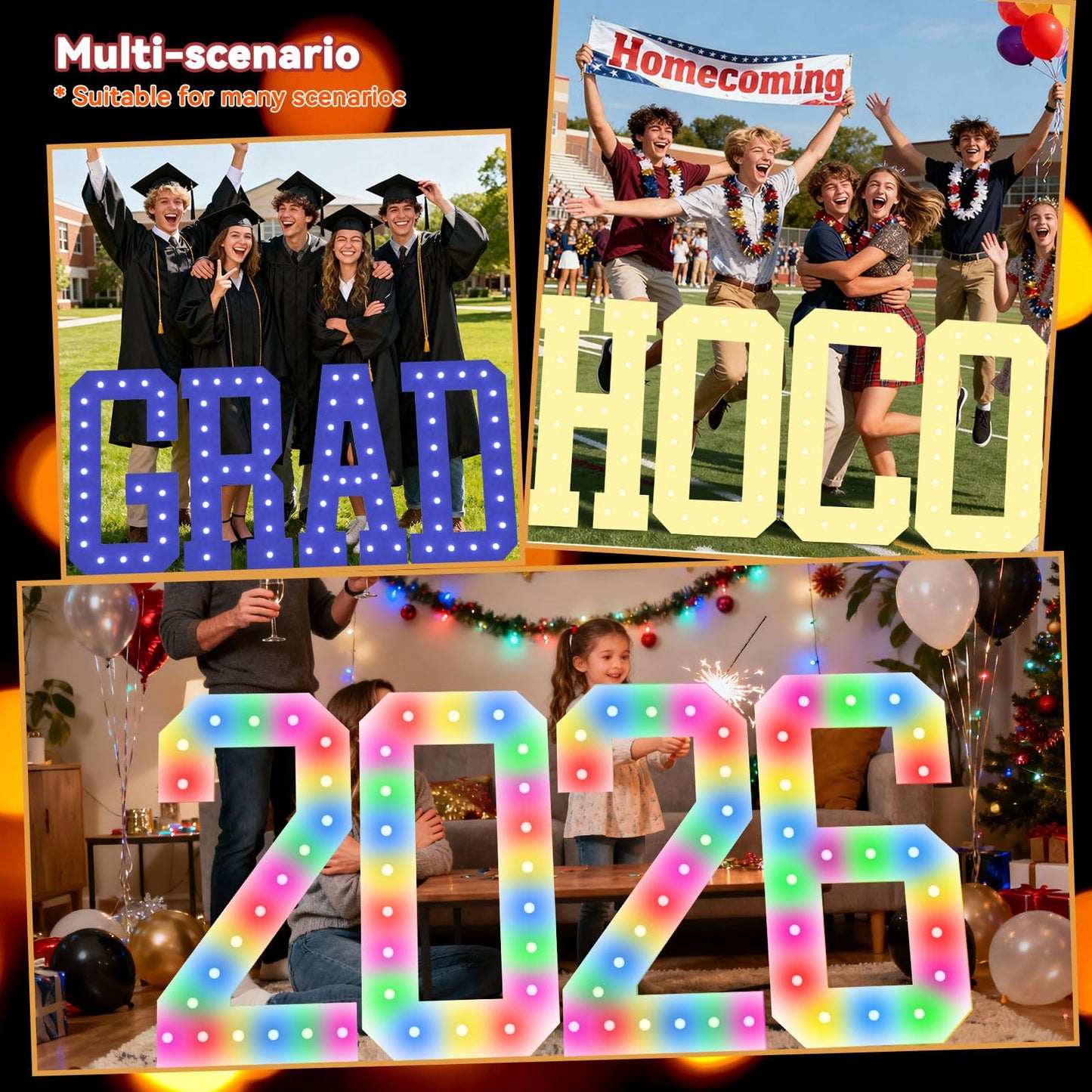 4FT Marquee Light Up Letters, 34 Colors Changing Marquee Letters M with Remote,Weighted Water Bag, Pre-Cut Foam Board Set Can Be Used for Birthday Party Wedding Event Baby Shower