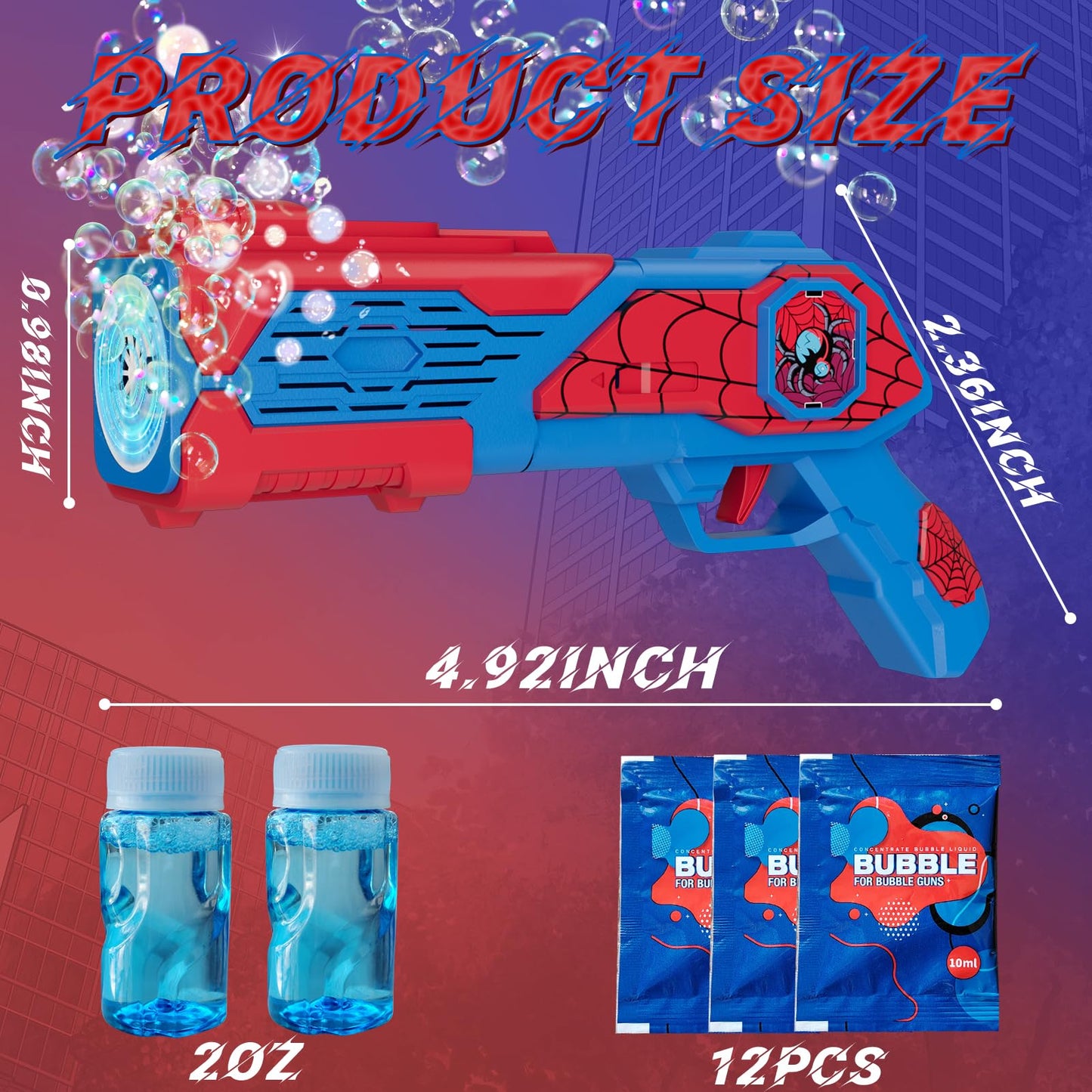 Bubble Machine Gun for Kids: Toys for 3+ Year Old Boys, Toys for Boys 4-6, Outsider&Outdoor Toy for Toddlers 3-5, Easter, Summer, Wedding, Party Favors, Halloween, Birthday Gifts