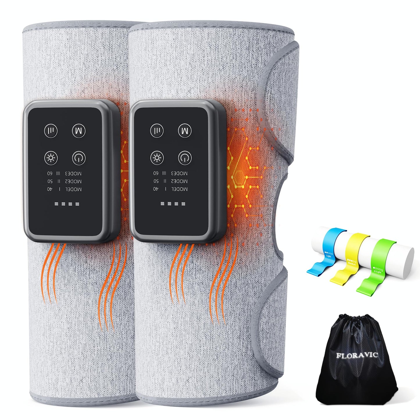 FLORAVIC Mother Gifts for Daily Pain & Comfort Use, Cordless Leg Massager with Heat, Calf Massager with Adjustable Wraps, Relaxing Gifts for Women, Him, Her, Dad, Runner & Seniors