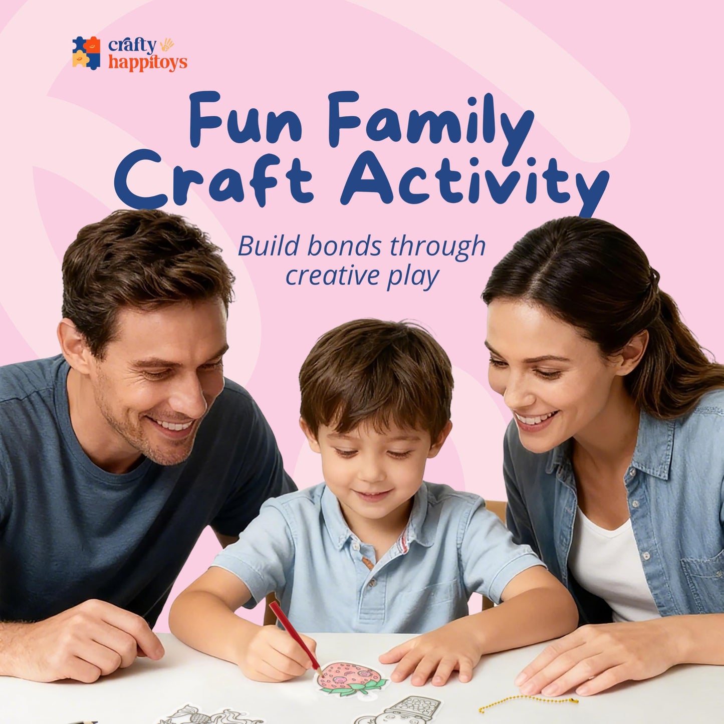 CRAFTY HAPPITOYS Shrink Art Sheets - Craft Kit for Kids - Art and Craft for Kids - Shrink Plastic Sheets with 30 Pre Cut Charms - DIY Jewelry Making - Keychain Activity - Shrinky Kit 70pc