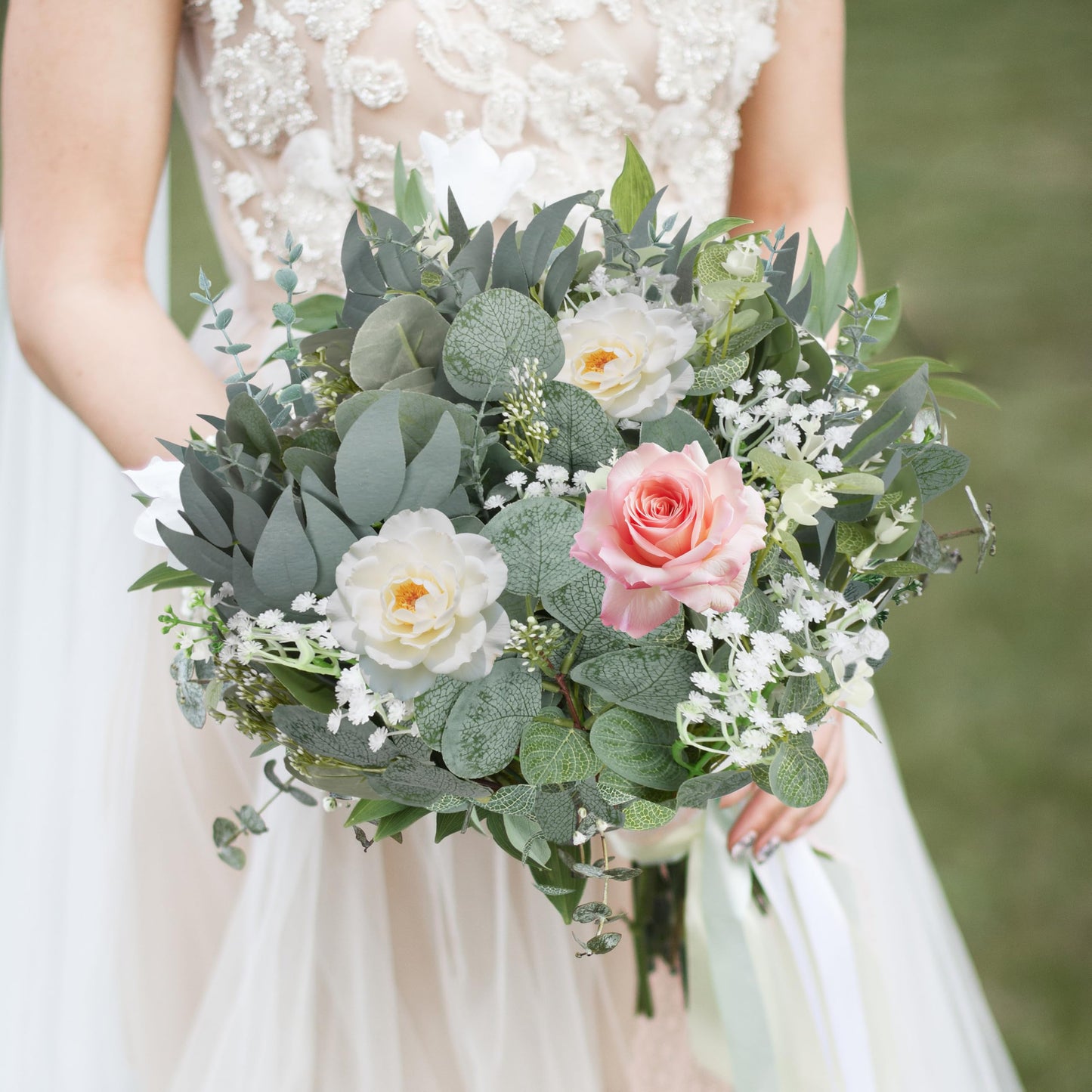 200 Pcs 8 Kinds Mixed Artificial Eucalyptus Stems Bulk Fake Silver Dollar Eucalyptus White Seeds Stems Bundle Faux Plants Greenery for DIY Bouquets Floral Arrangement Wedding Engagement Party Decor
