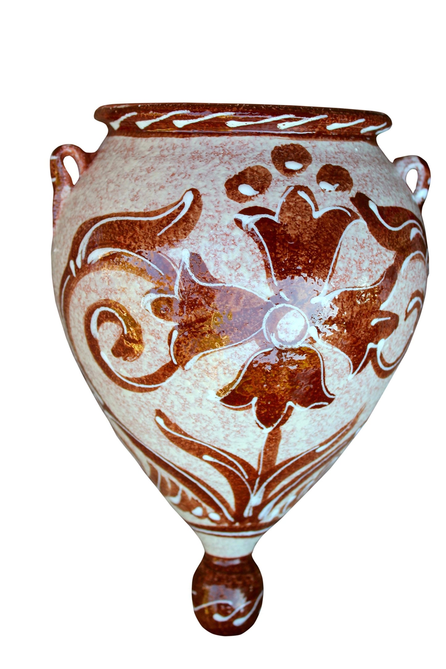 Cactus Canyon Ceramics Hand-Painted Spanish Orza Wall Flower Pot, Spanish Cafe