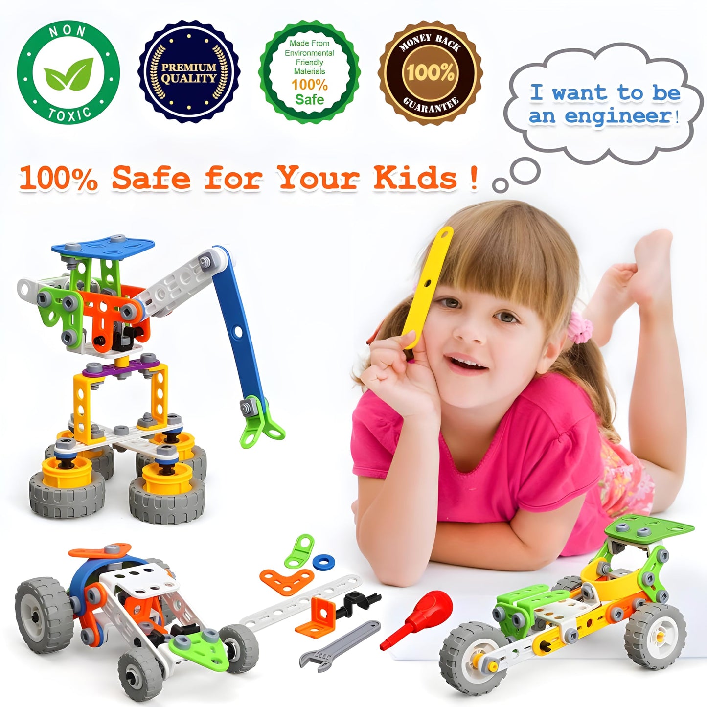 MOONTOY 11 in 1 STEM Kits Building Toys for Kids Ages 4-8 5-7, Stem Toys for 4 5 6 7 8 Year Old Boy Birthday Gift, Educational Construction Set for Boys 4-6 6-8 5-8, Creative Learning Engineering Game