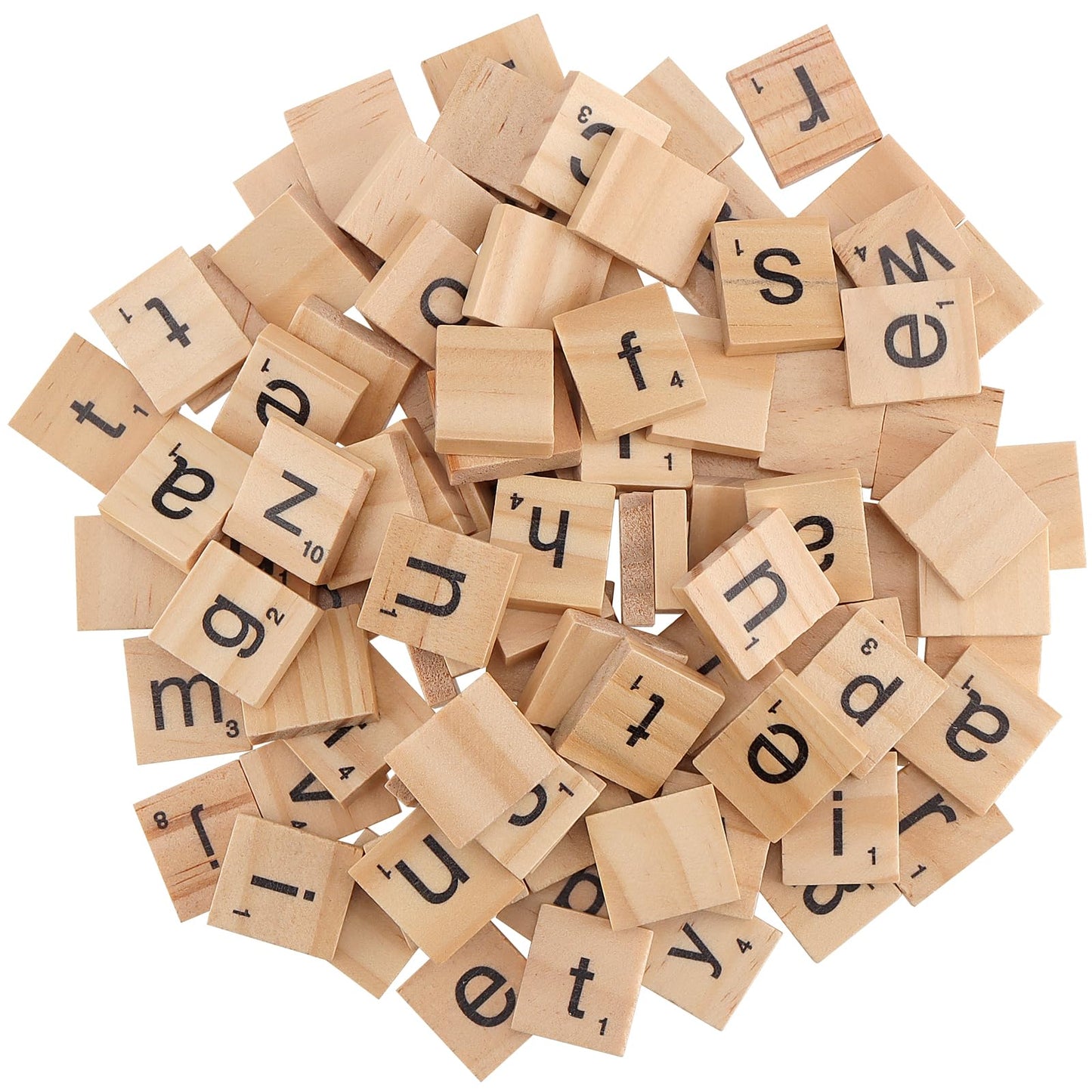 ZEONHAK 1200 PCS Wooden Letters Tiles, Small Letter Tile for Crafts, Wooden Alphabet Letter Tiles for DIY Decoration, Craft Projects, Spelling Alphabet, 0.8 x 0.7 x 1/5 Inch