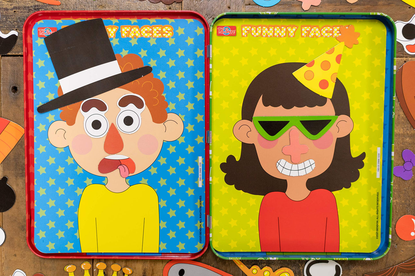 TS Shure by Bendon Create Funny Faces Magnetic Activity Tin with Illustrated Magnet Sheets and Playcard 50261