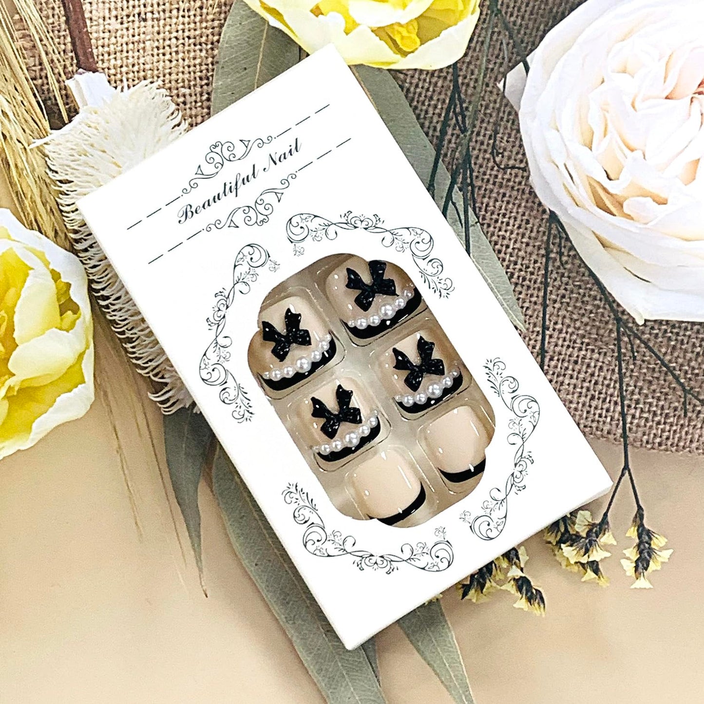 FIEONCIY Press on Toenails with Designs Acrylic Fake Nails for Toe Artificial False Nails with Charms Glue on Toe Nails for Spring Summer Stick on Toenails for Women Girls(JP1670)