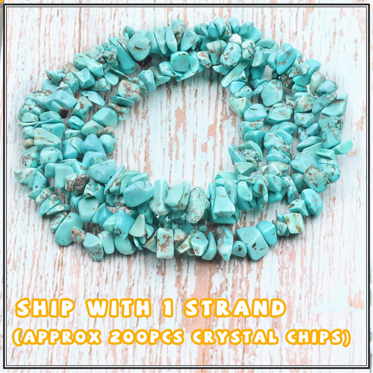 500 pcs Natural Chip Stone Beads, Turquoise 5-8 mm Irregular Gemstones Healing Crystal Loose Rocks Bead Hole Drilled for Jewelry Making Bracelet