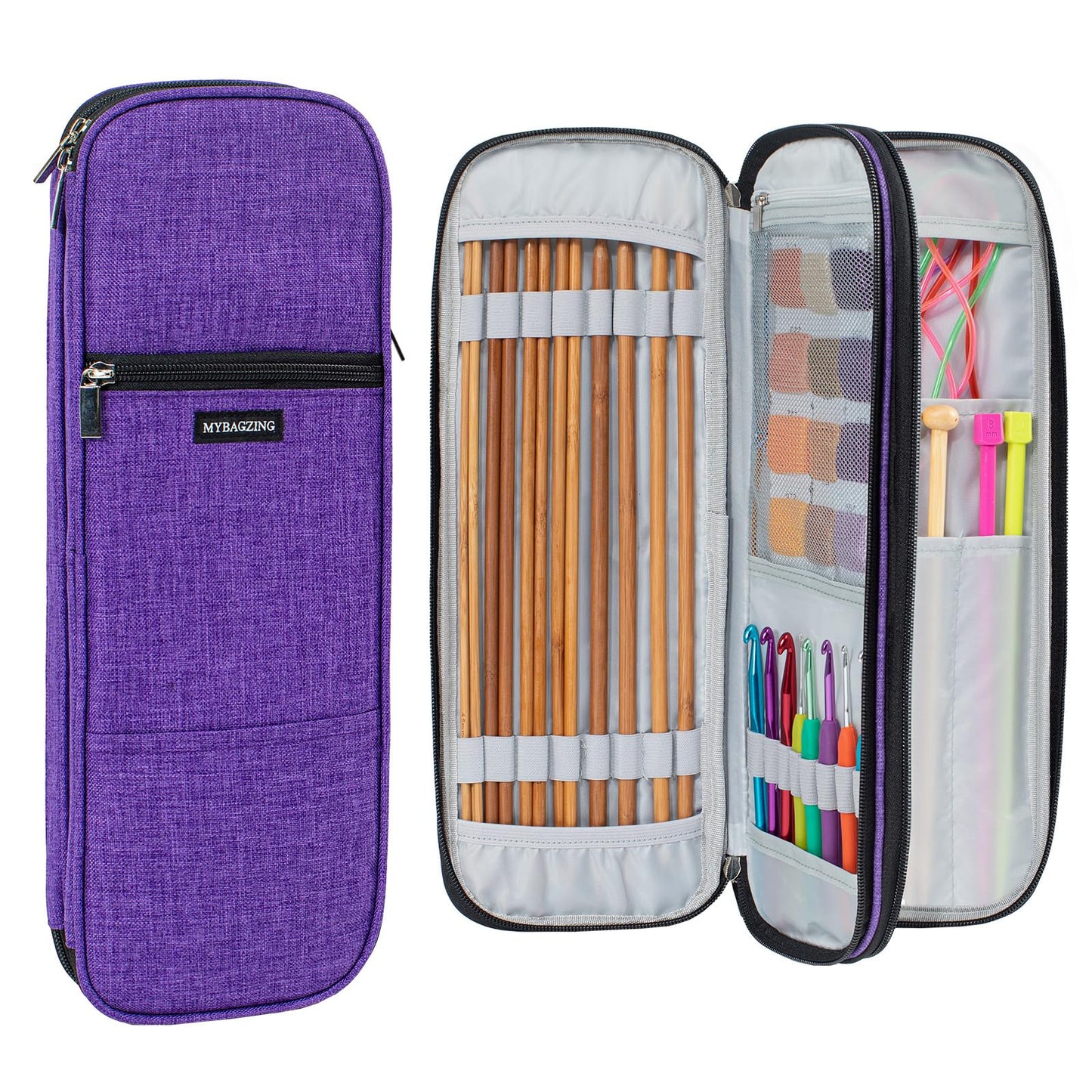 MYBAGZING Knitting Needles Case (up to 14 Inches), Knitting & Crochet Accessory Organizer