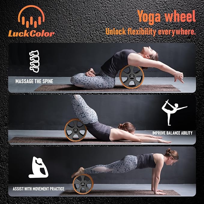 Back Roller, Back Wheel for Deep Tissue Massage,Yoga Wheel for Back Pain & Stretching, Comfy Deep Tissue Massage Roller for Back,Spine Alignment & Tension Relief