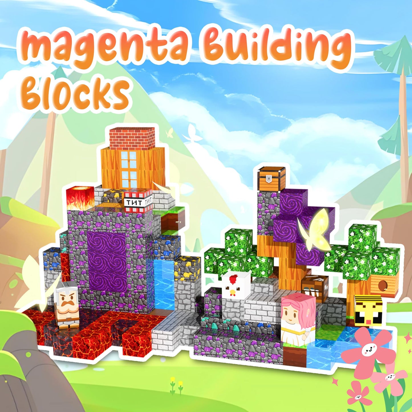 150PCS Magnetic Building Block Set for Kids - 3D Magnetic Tiles with Storage Box, BPA-Free ABS Plastic STEM Creative Construction Toys, Compatible with Major Brands, Educational Gift for Boys Girls 3+