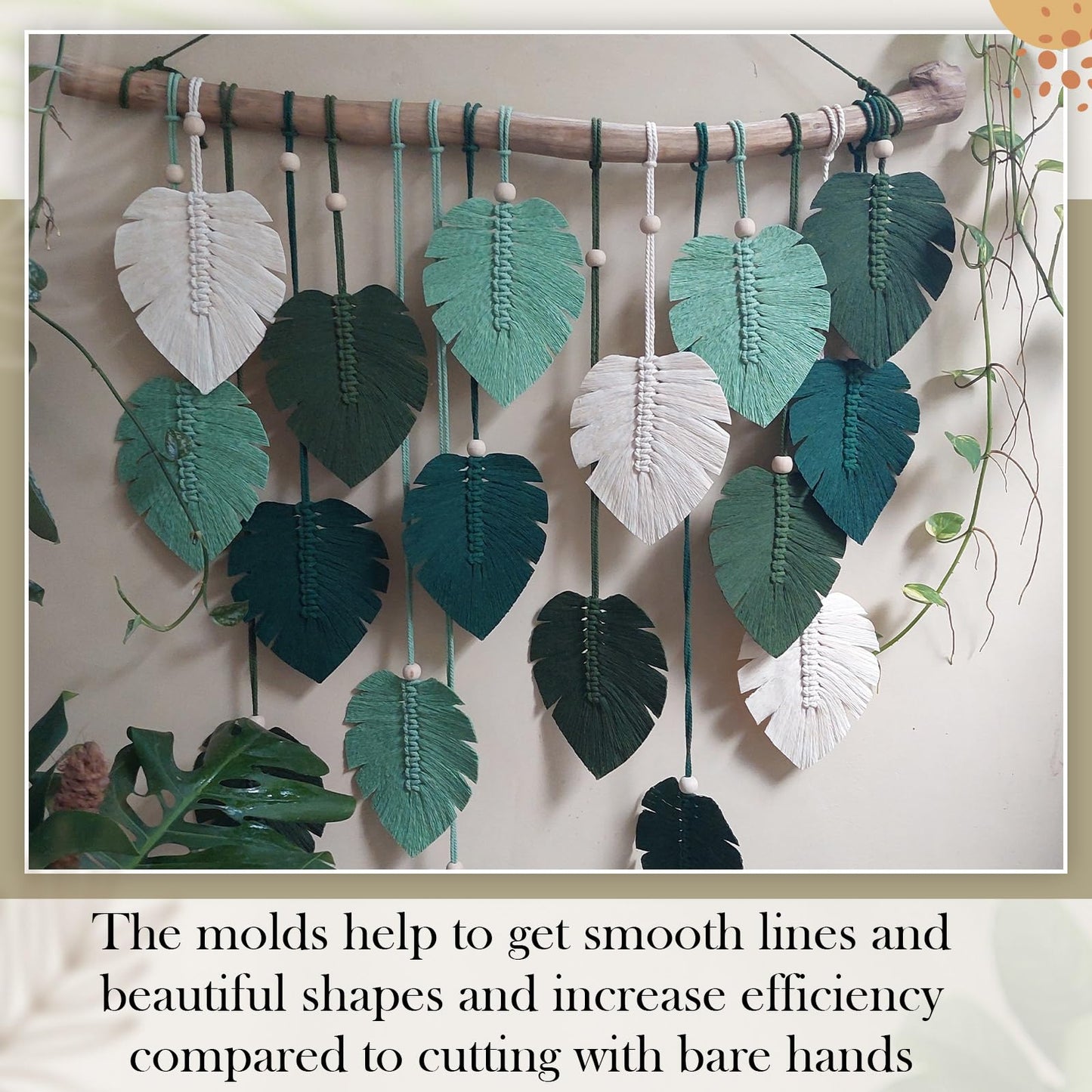 Teenyyou 167pcs Macrame Leaf Cutting Molds and Comb Sets Leaf Round Cutting Template Macrame Fringe Stainless Steel Comb Wooden Beads Rubber Band for DIY Crafts Making Feather Tassel