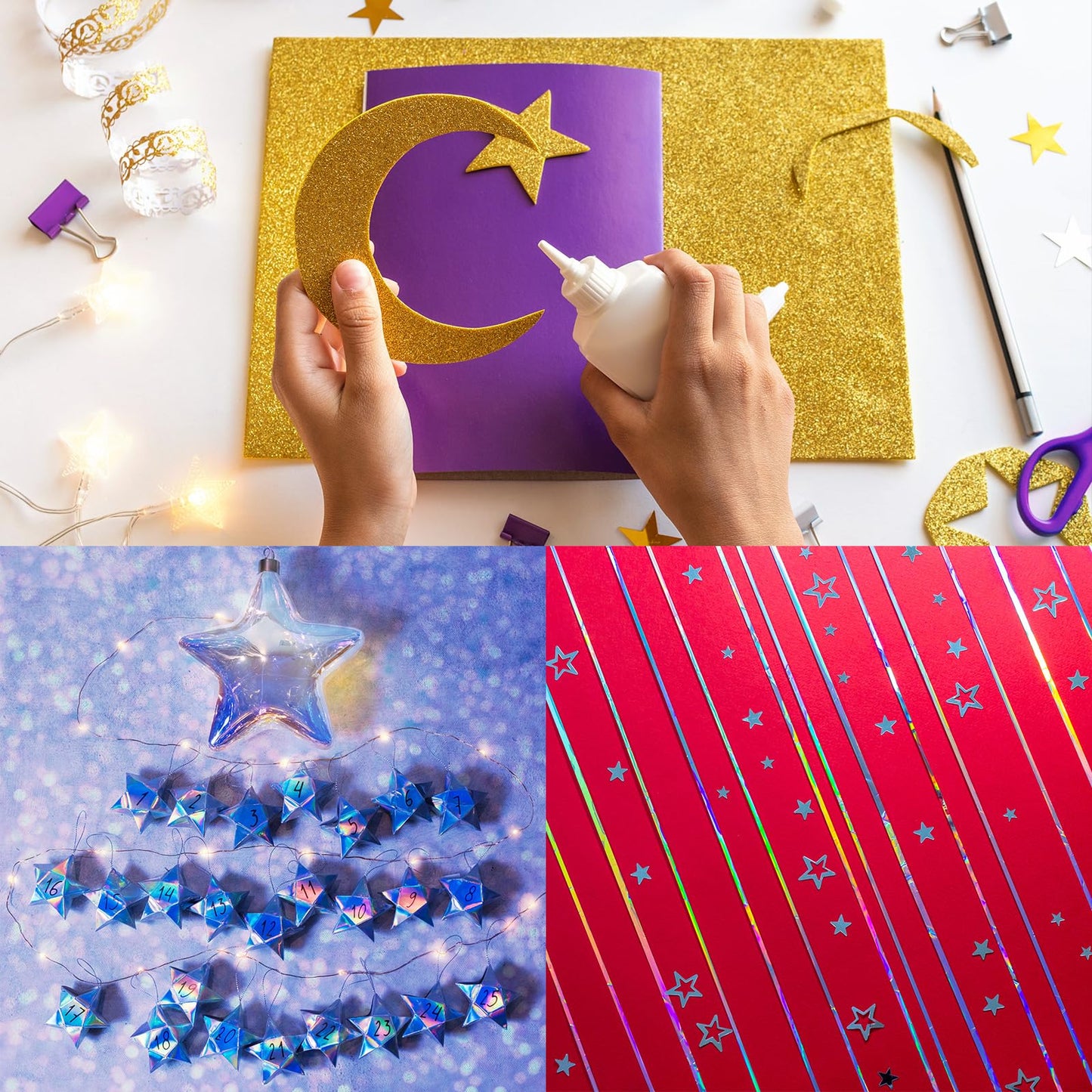 PATIKIL 11"x8.5" Holographic Cardstock, 20 Pack Metallic Iridescent Mirror Paper Foil Board Reflective Sheets for Scrapbook Poster DIY Craft, Style 2
