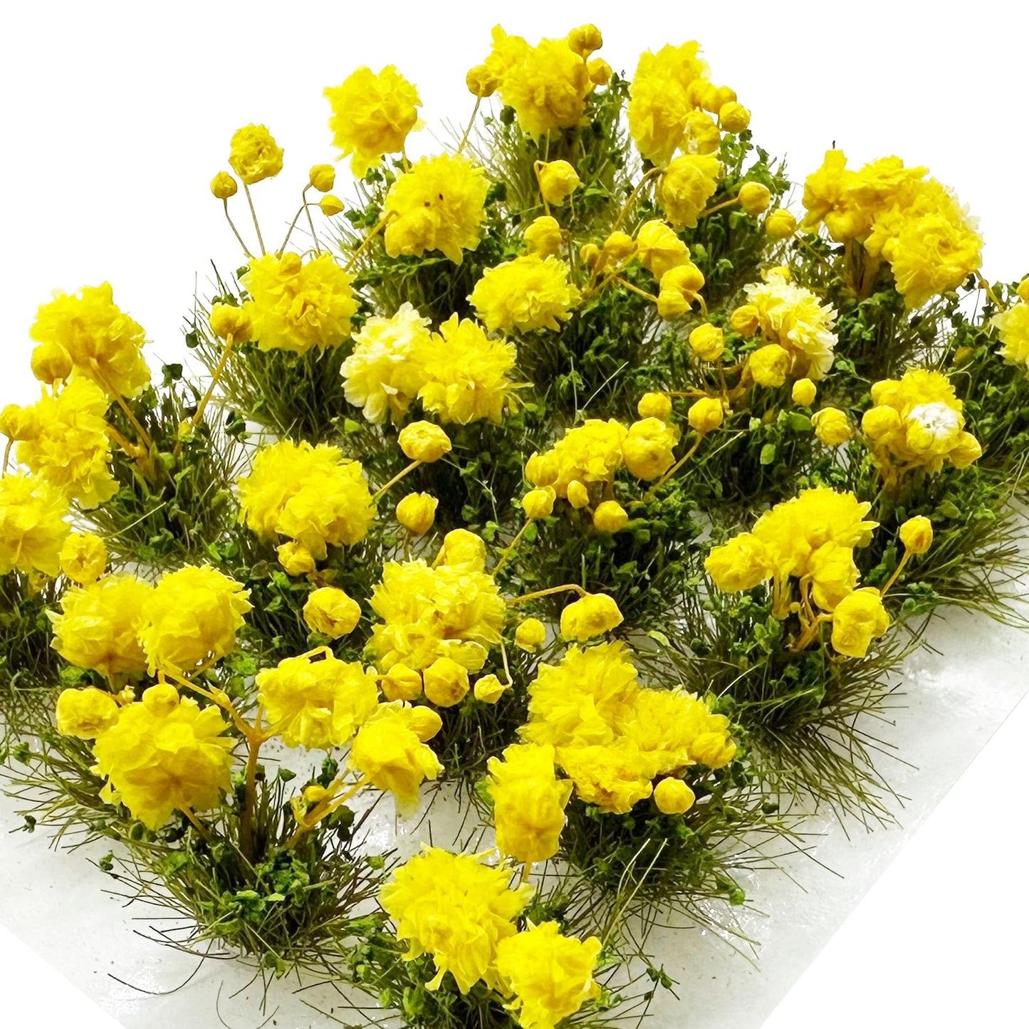 Woohome Flower Cluster Flower Vegetation Groups Grass Tufts Miniature Static Scenery for DIY Architecture Building Model Railway Train Diorama Garden Scenery Landscape Layout (Moon Flower, Yellow)