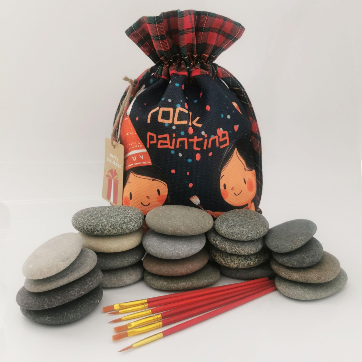 20PCS Flat Smooth River Rocks for Painting, Crafts, 2-3 inches, Kindness Stones Rocks Pebbles for Art Crafts, Party, Activity, Classroom, Holidays