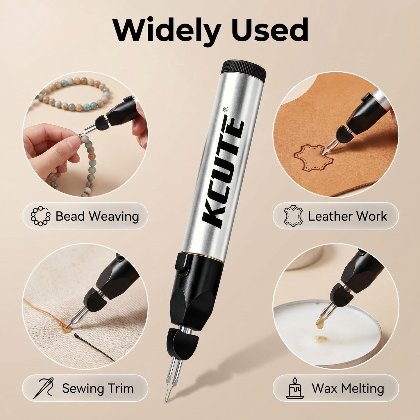 Chispee Thread Burner I with One Touch Thread Burner Zap Tool Finishing Bead Weaving, Fast Melting Wax, Carved Leather, & Melting Stringing Projects