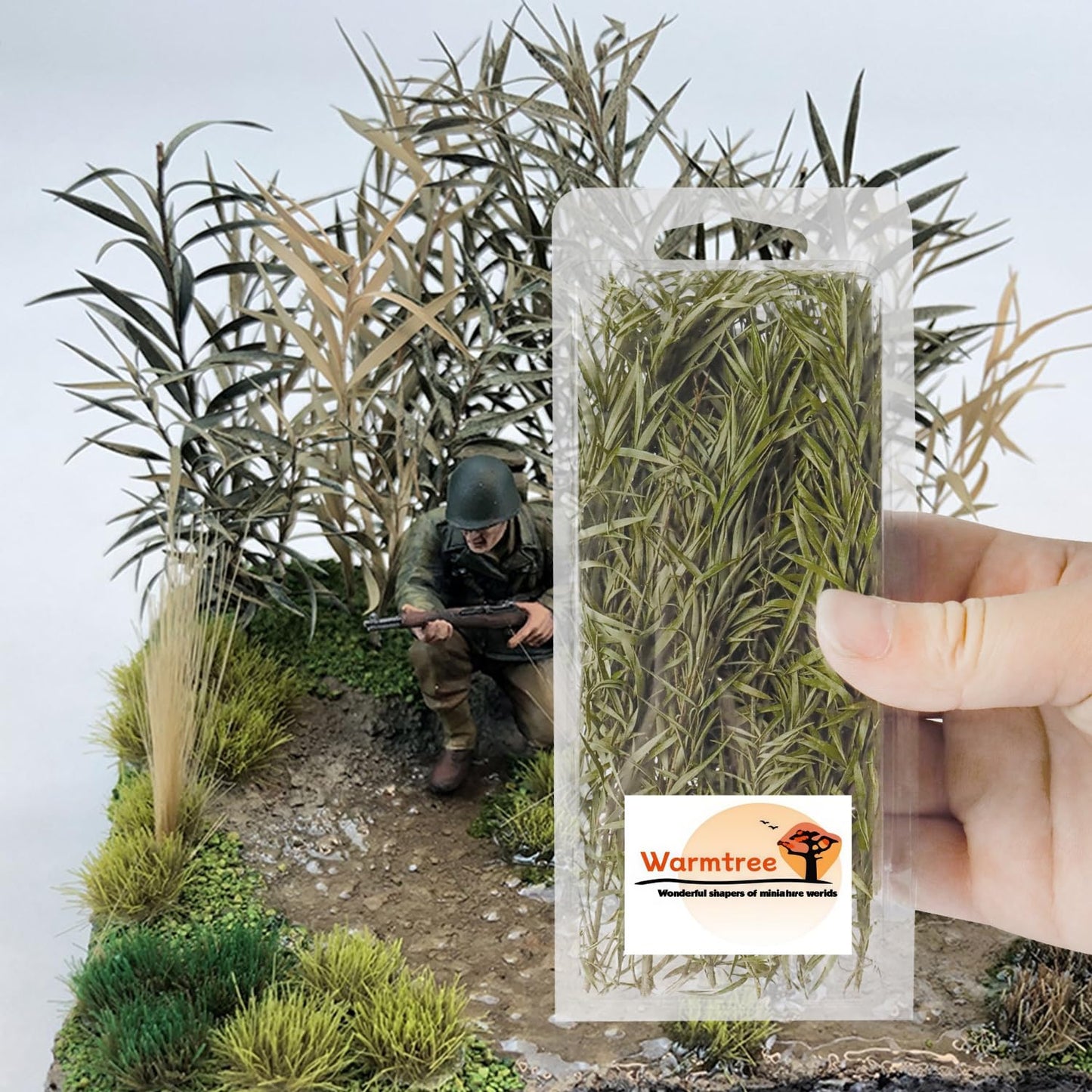 Warmtree Miniature Shrubs Model Bushes Long Shrub Diorama Trees for Train Landscape Railroad Scenery Sand Military Layout, Green