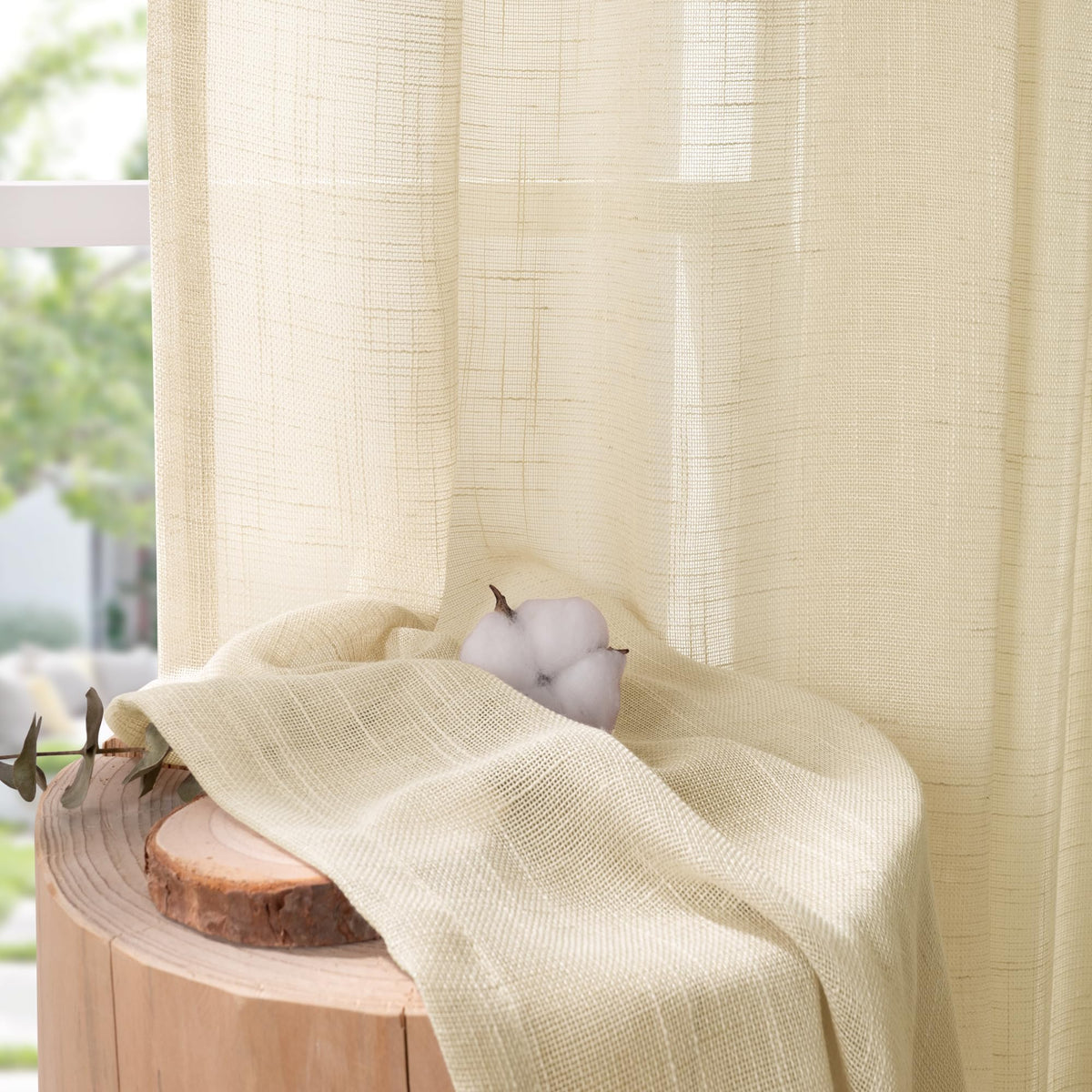 Linen Cafe Curtains 36 Inch Length (2 Count)