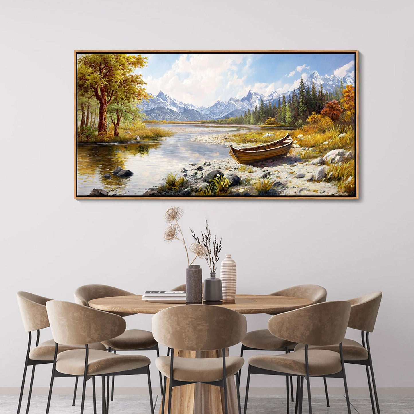 Mofutinpo Fall Mountain Landscape Wall Art - Nature Forest Canvas Art for Living Room, Bedroom & Dining Room - Framed Paintings for Wall Decor - Large Scenic Artwork for Home 20x40IN